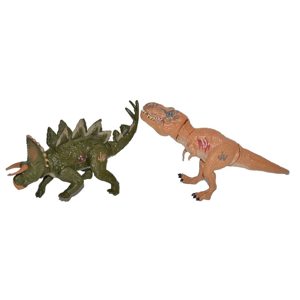 Jurassic World Park‎ 2015 Bashers Biters T Rex Stegosaurus Dinosaur Battle scars